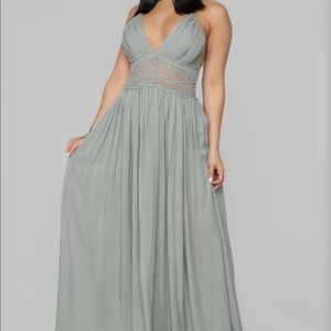 Fashion Nova sage green maxi dress